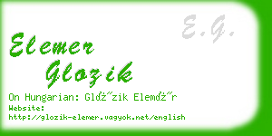 elemer glozik business card